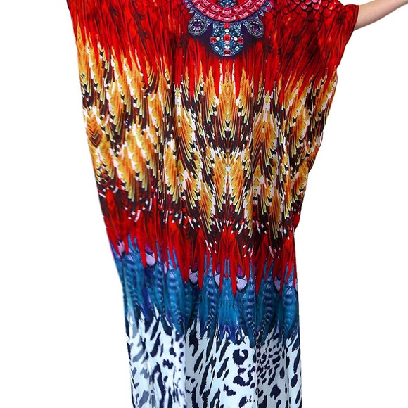 Feather Print Kaftan Sale unto 75% OFF-Kaftan Dresses Online - Picture 3 of 4